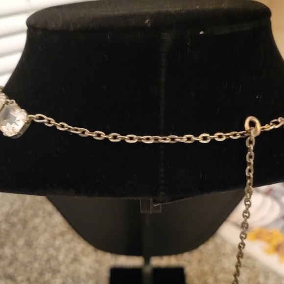 Antique Czech Necklace with Clear Glass - Picture 2 of 2